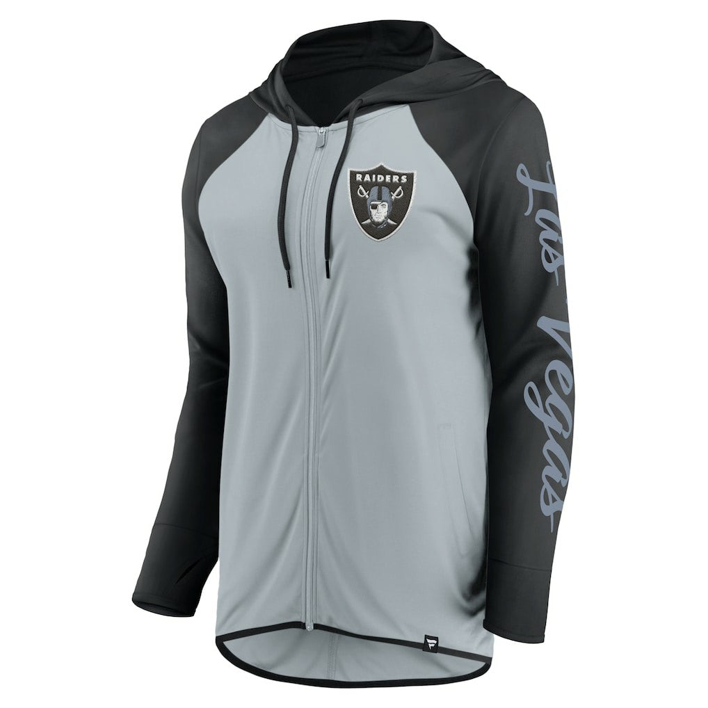 Fanatics Las Vegas Raiders Women's Script Full-Zip Hoodie Silver/Black