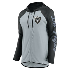 Fanatics Las Vegas Raiders Women's Script Full-Zip Hoodie Silver/Black