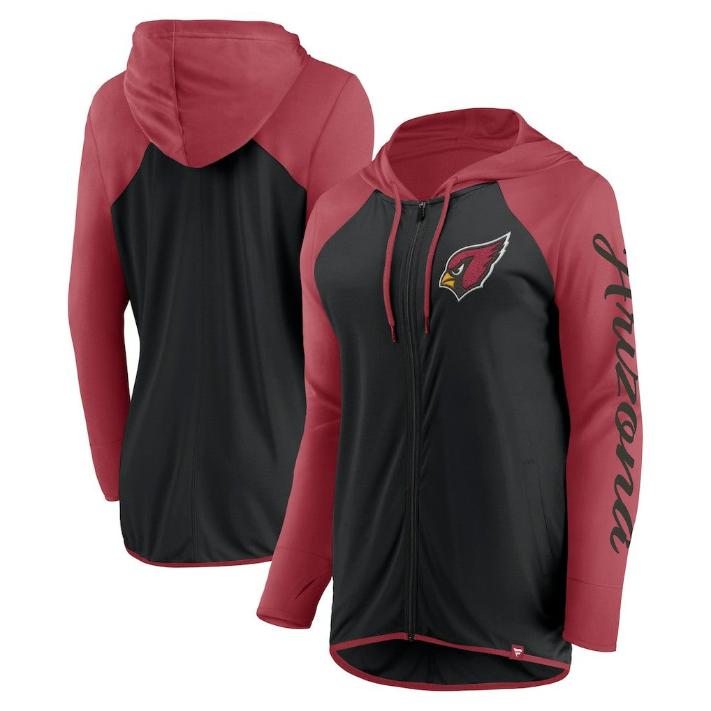 Fanatics Arizona Cardinals Women's Script Full-Zip Hoodie Black/Cardinal