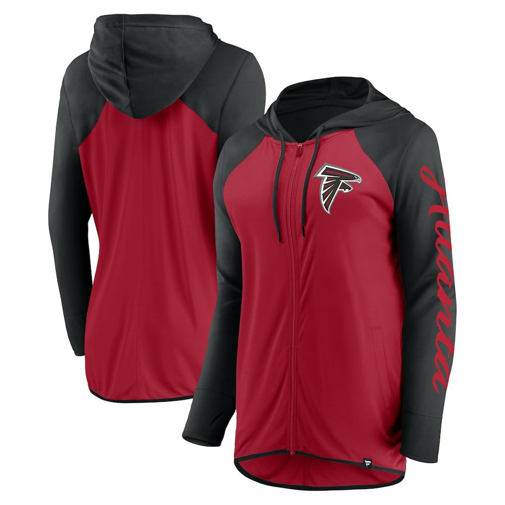 Fanatics Atlanta Falcons Women's Script Full-Zip Hoodie Red/Black