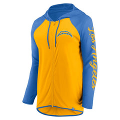 Fanatics Los Angeles Chargers Women's Script Full-Zip Hoodie Gold/Powder Blue