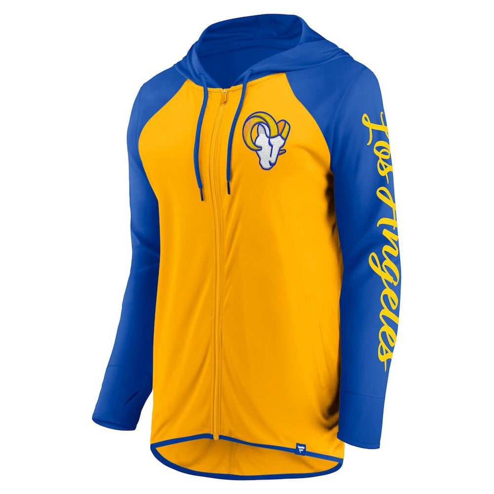 Fanatics Los Angeles Rams Women's Script Full-Zip Hoodie Gold/Royal