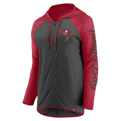 Fanatics Tampa Bay Buccaneers Women's Script Full-Zip Hoodie Pewter/Red