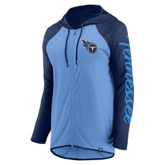 Fanatics Tennessee Titans Women's Script Full-Zip Hoodie Light Blue/Navy