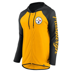 Fanatics Pittsburgh Steelers Women's Script Full-Zip Hoodie Gold/Black