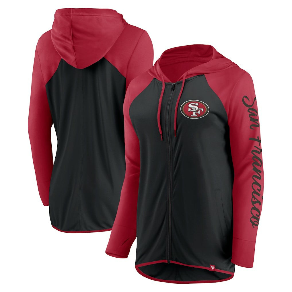 Fanatics San Francisco 49ers Women's Script Full-Zip Hoodie Black/Scarlet