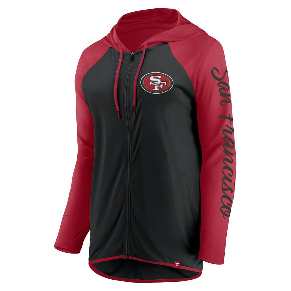Fanatics San Francisco 49ers Women's Script Full-Zip Hoodie Black/Scarlet