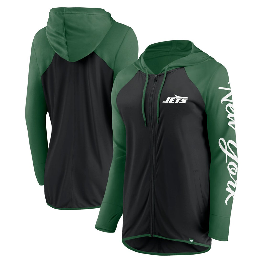 Fanatics New York Jets Women's Script Full-Zip Hoodie Black/Green
