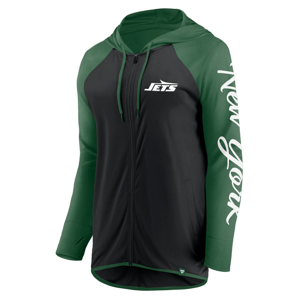 Fanatics New York Jets Women's Script Full-Zip Hoodie Black/Green