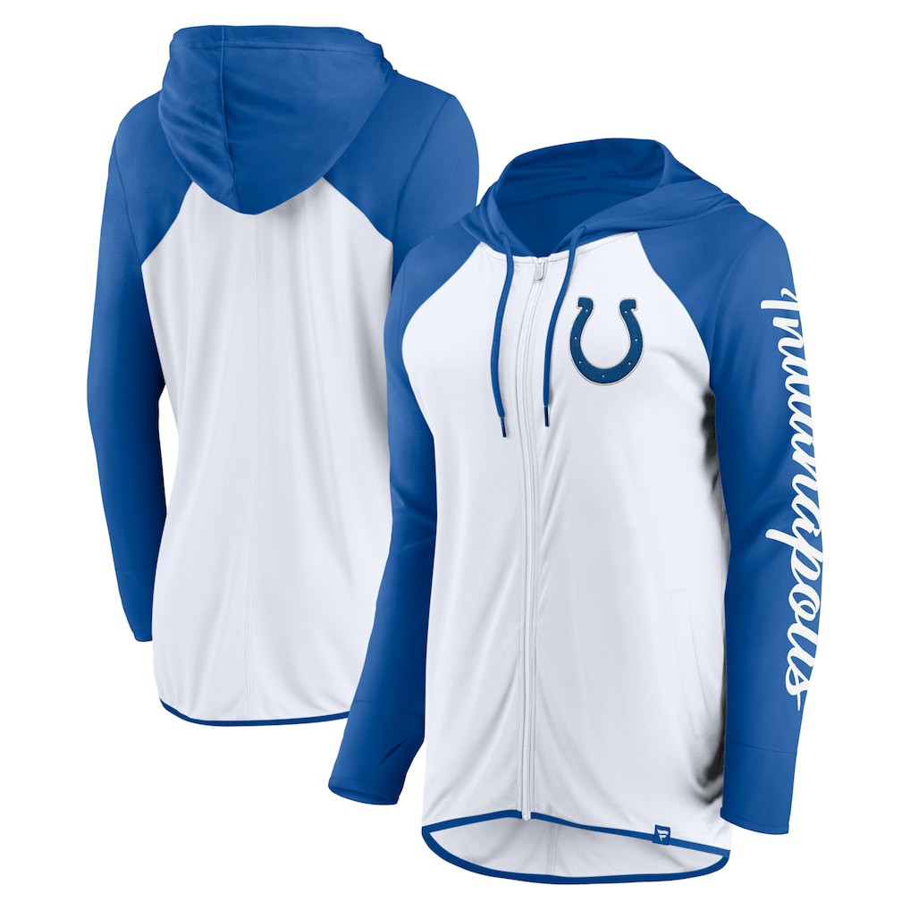 Fanatics Indianapolis Colts Women's Script Full-Zip Hoodie White/Royal