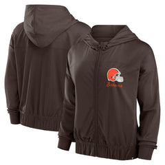 Fanatics Cleveland Browns Women's Script Lock Full-Zip Hoodie Brown