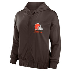 Fanatics Cleveland Browns Women's Script Lock Full-Zip Hoodie Brown