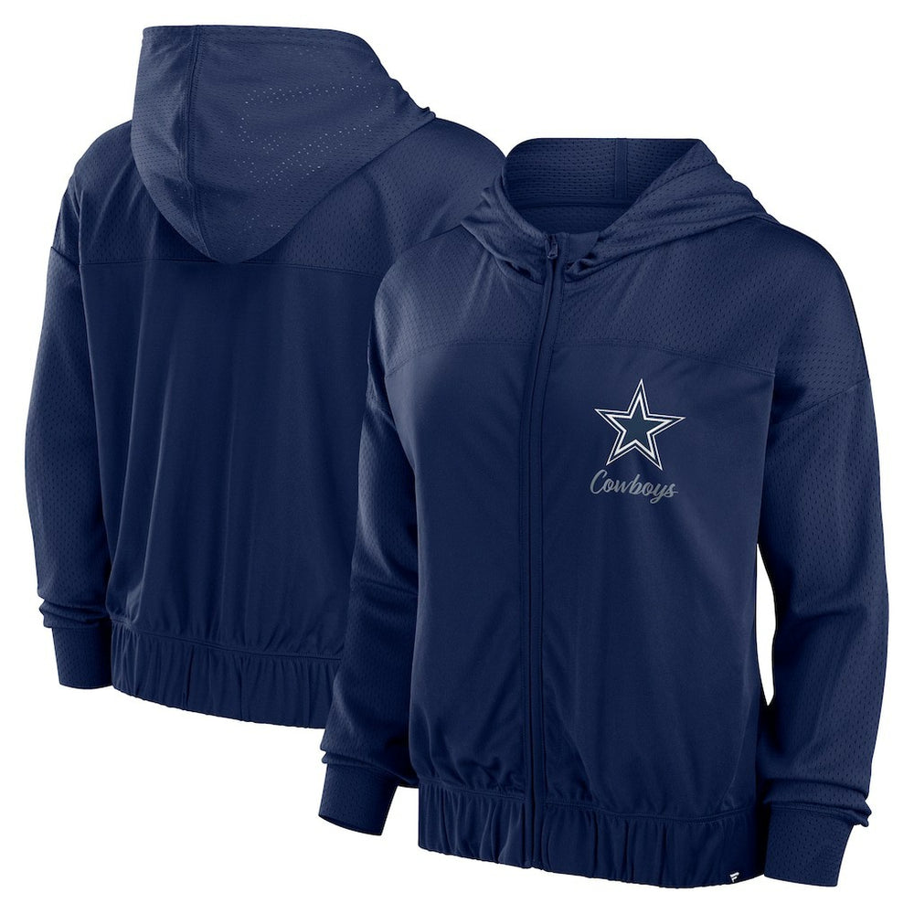 Fanatics Dallas Cowboys Women's Script Lock Full-Zip Hoodie Navy