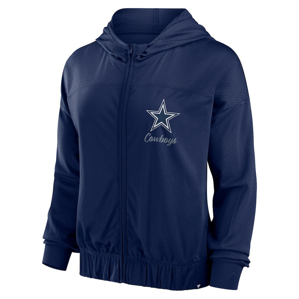 Fanatics Dallas Cowboys Women's Script Lock Full-Zip Hoodie Navy