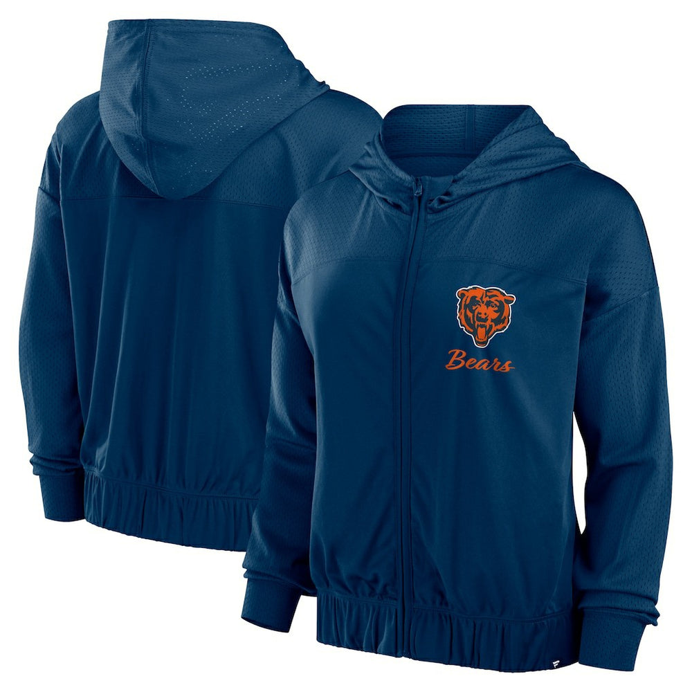 Fanatics Chicago Bears Women's Script Lock Full-Zip Hoodie Navy