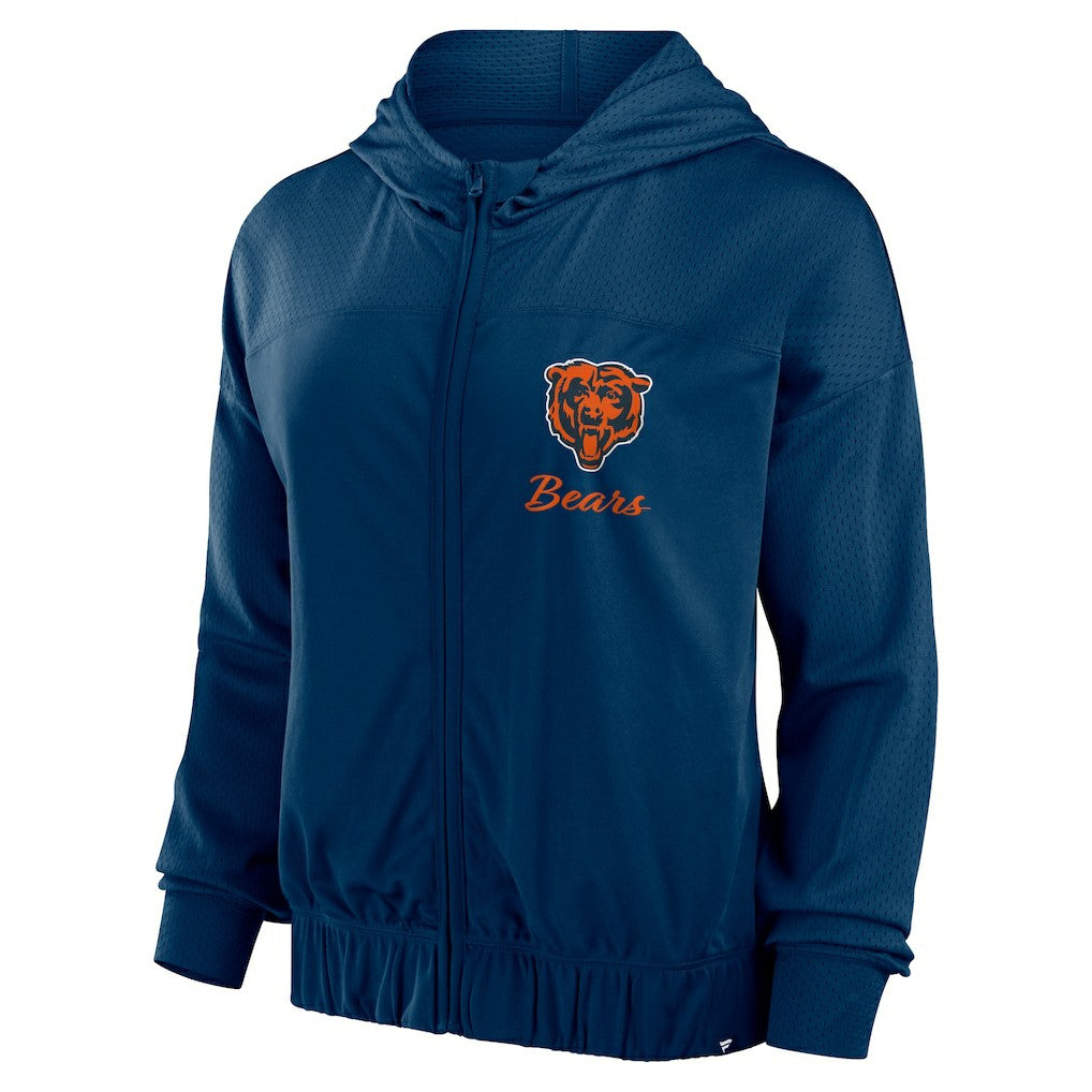 Fanatics Chicago Bears Women's Script Lock Full-Zip Hoodie Navy