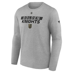 Vegas Golden Knights Fanatics Authentic Pro Core Primary Long Sleeve T-Shirt - Heather Gray - NHL 200864397