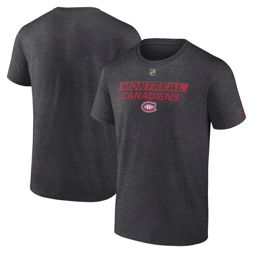 Montreal Canadiens Fanatics Authentic Pro Core Primary T-Shirt - Heather Charcoal - NHL 200864594