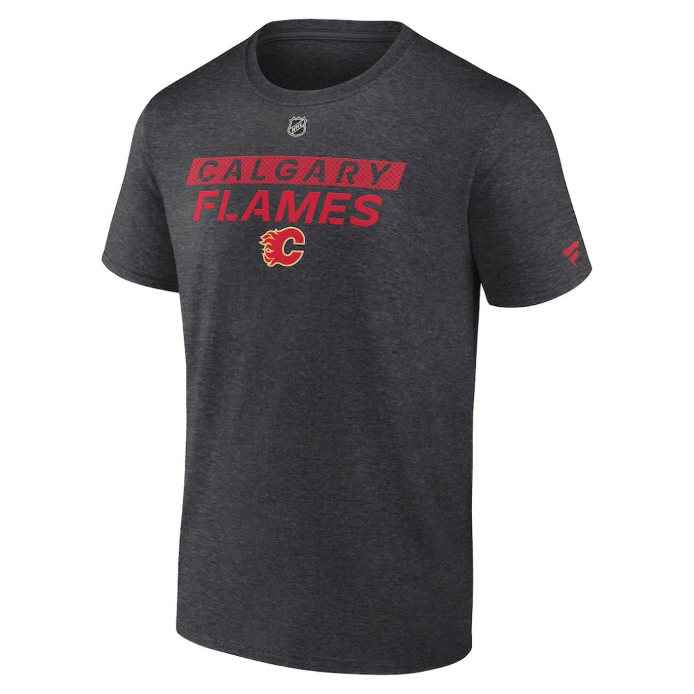 Calgary Flames Fanatics Authentic Pro Core Primary T-Shirt - Heather Charcoal - NHL 200864610