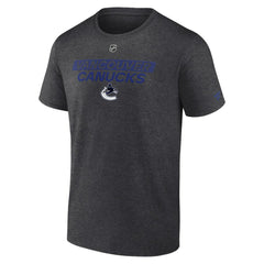 Vancouver Canucks Fanatics Authentic Pro Core Primary T-Shirt - Heather Charcoal - NHL 200864621