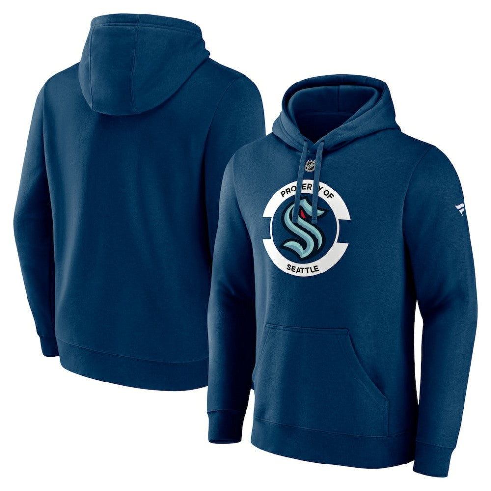 Seattle Kraken Fanatics Authentic Pro Core Secondary Fleece Pullover Hoodie - Deep Sea Blue - NHL 200864738