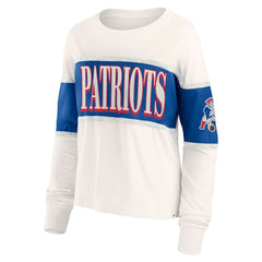 Fanatics New England Patriots Women's Antique Block Long Sleeve T-Shirt Cream