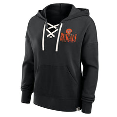 Fanatics Cincinnati Bengals Women's Blitz Left Lace-Up Pullover Hoodie Black