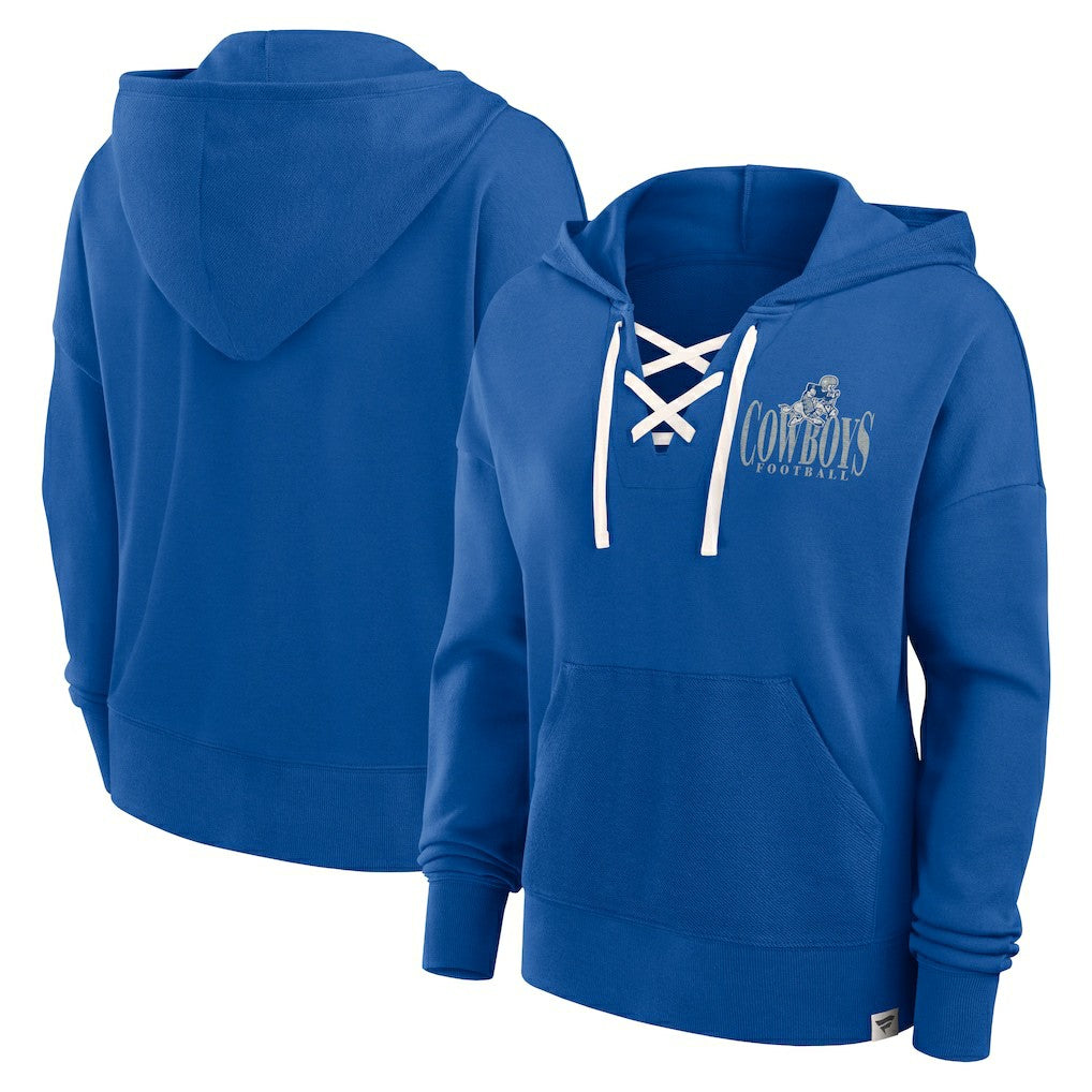 Fanatics Dallas Cowboys Women's Blitz Left Lace-Up Pullover Hoodie Royal