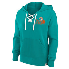 Fanatics Miami Dolphins Women's Blitz Left Lace-Up Pullover Hoodie Aqua