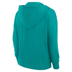 Fanatics Miami Dolphins Women's Blitz Left Lace-Up Pullover Hoodie Aqua