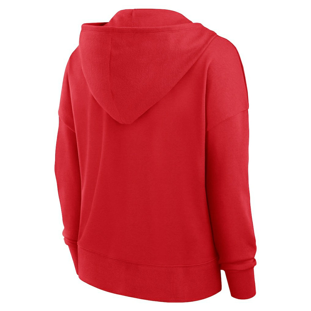 Fanatics San Francisco 49ers Women's Blitz Left Lace-Up Pullover Hoodie Scarlet