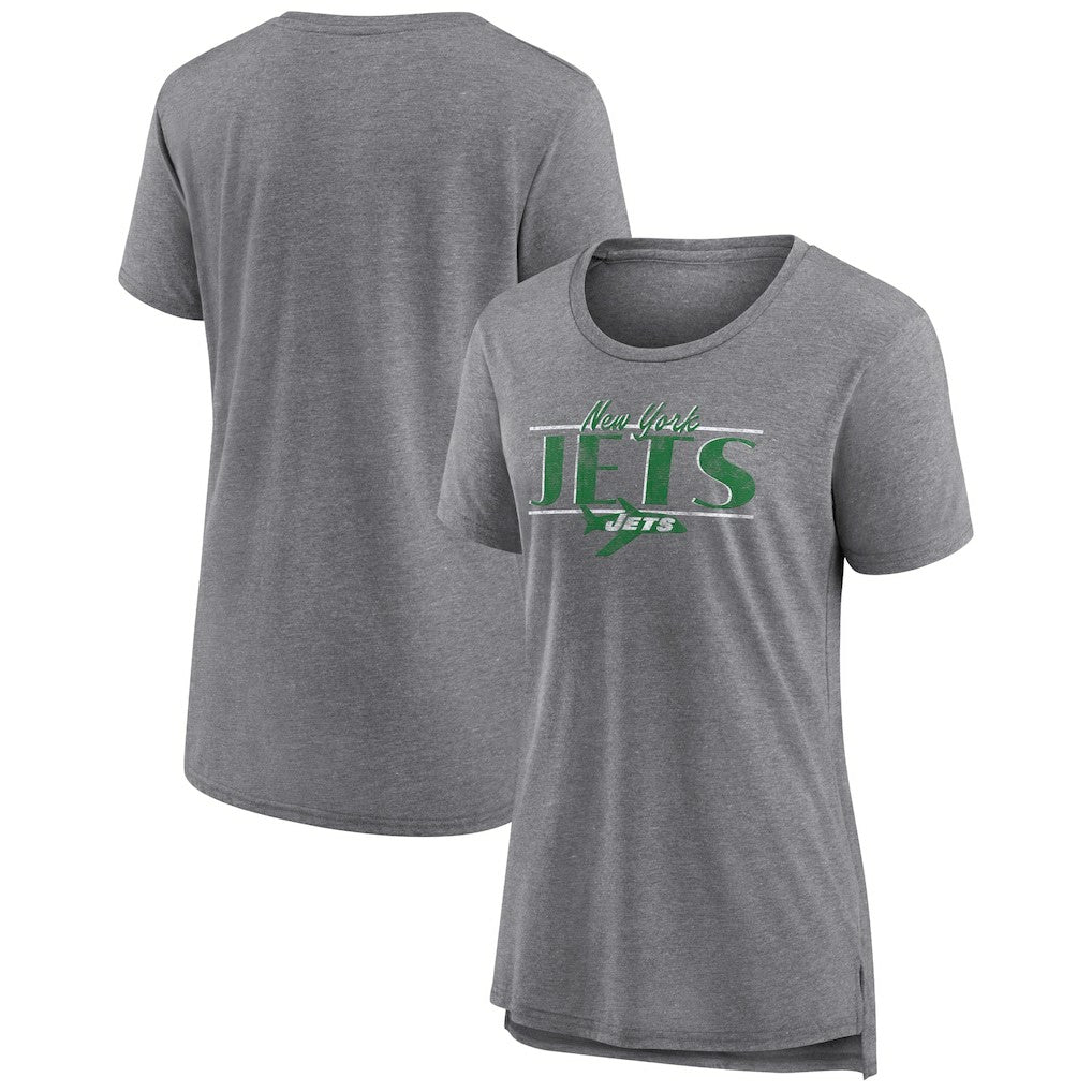 Fanatics New York Jets Women's Up the Middle Tri-Blend T-Shirt Heather Gray