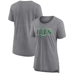 Fanatics New York Jets Women's Up the Middle Tri-Blend T-Shirt Heather Gray