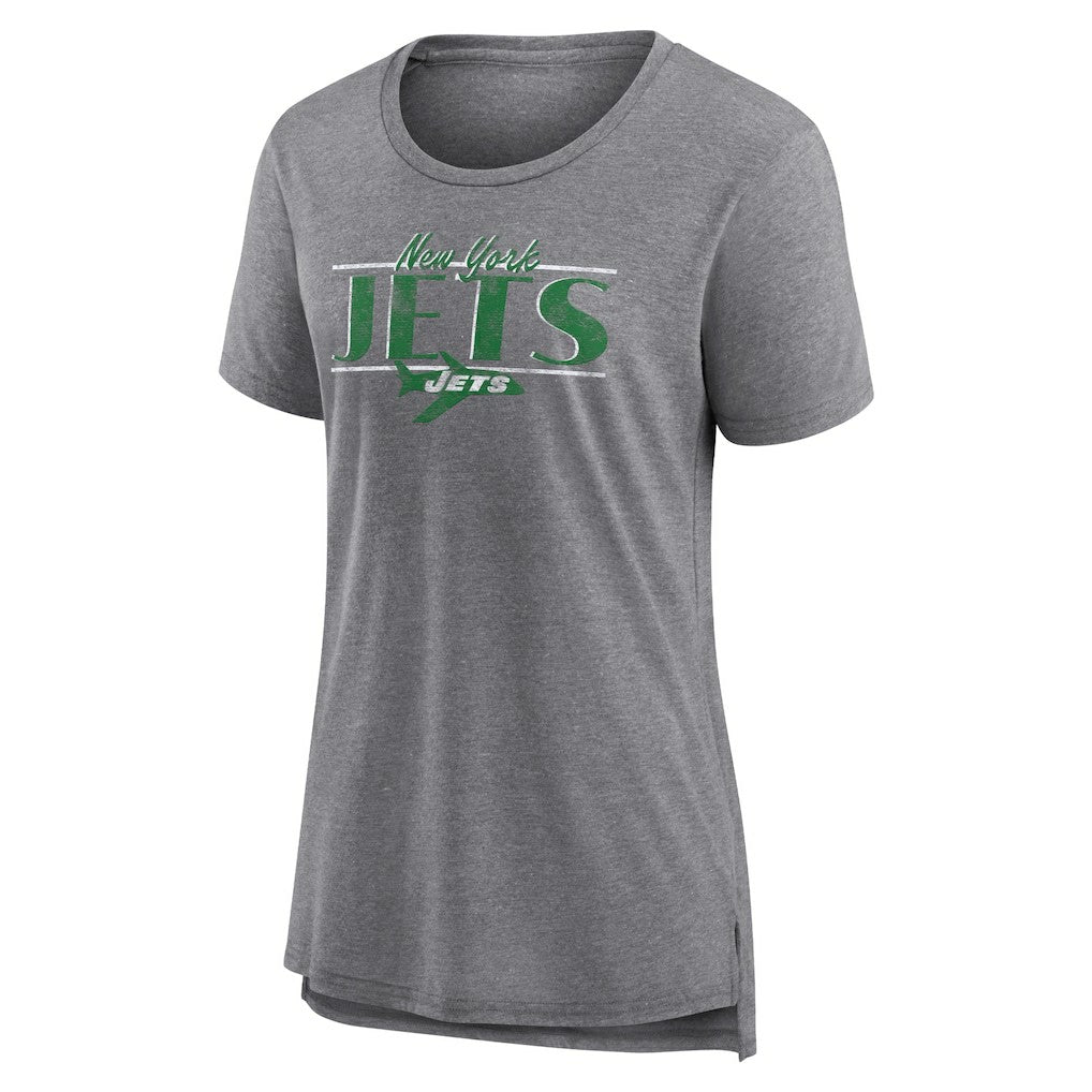 Fanatics New York Jets Women's Up the Middle Tri-Blend T-Shirt Heather Gray