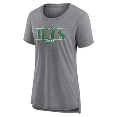 Fanatics New York Jets Women's Up the Middle Tri-Blend T-Shirt Heather Gray