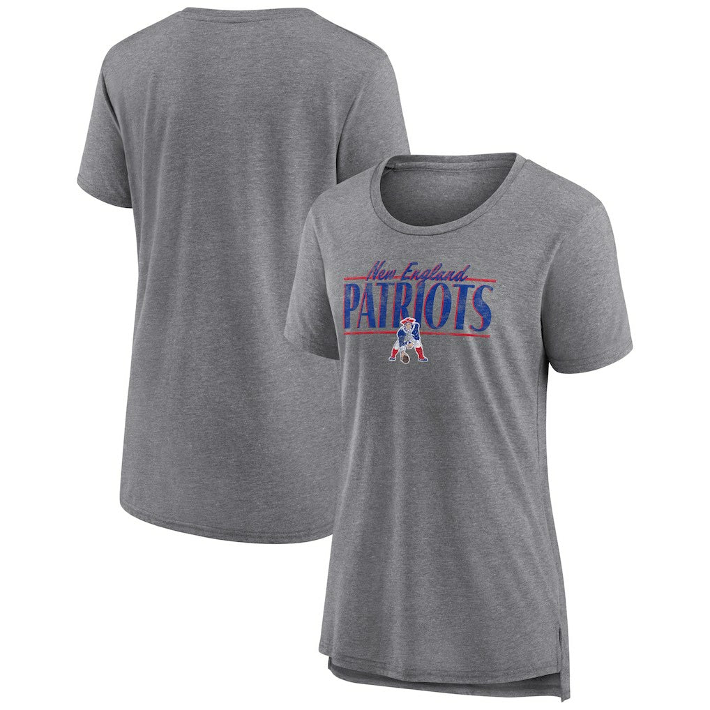Fanatics New England Patriots Women's Up the Middle Tri-Blend T-Shirt Heather Gray