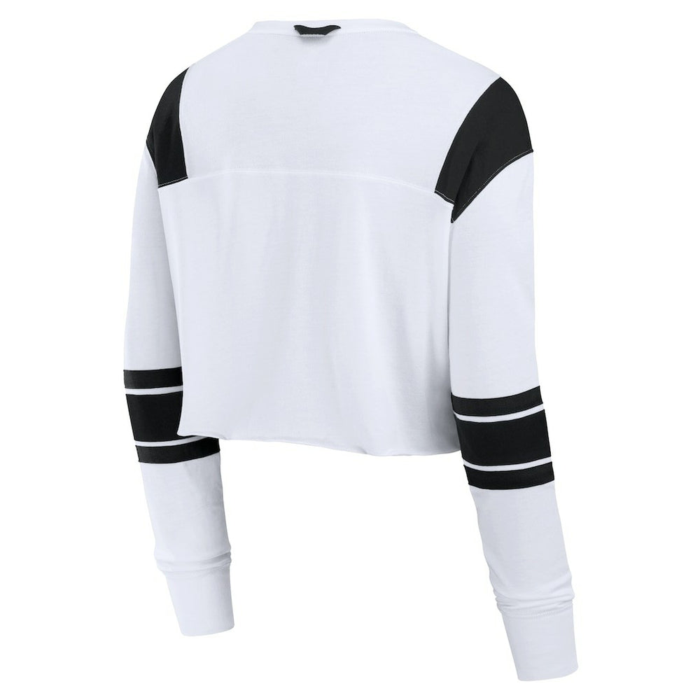 Fanatics Cincinnati Bengals Women's Stretch Cropped Fashion Long Sleeve T-Shirt White
