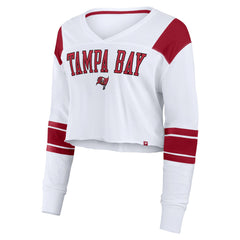 Fanatics Tampa Bay Buccaneers Women's Stretch Cropped Fashion Long Sleeve T-Shirt White