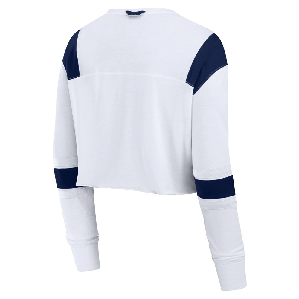 Fanatics Seattle Seahawks Women's Stretch Cropped Fashion Long Sleeve T-Shirt White