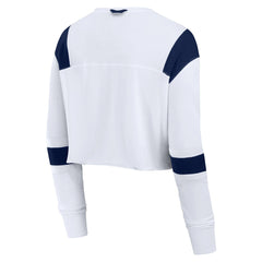 Fanatics Seattle Seahawks Women's Stretch Cropped Fashion Long Sleeve T-Shirt White