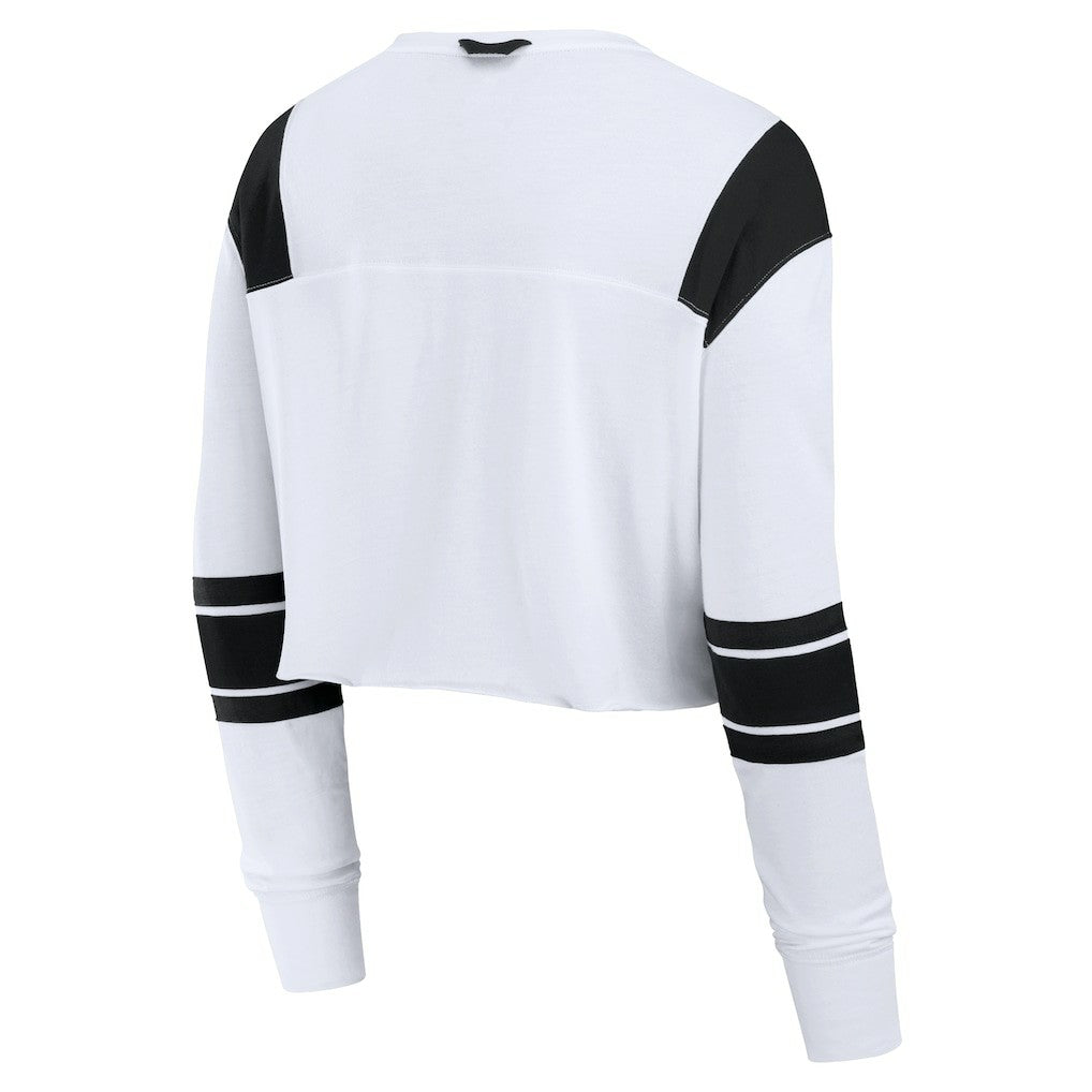 Fanatics Arizona Cardinals Women's Stretch Cropped Fashion Long Sleeve T-Shirt White