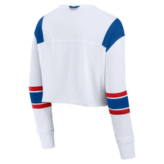 Fanatics Buffalo Bills Women's Stretch Cropped Fashion Long Sleeve T-Shirt White