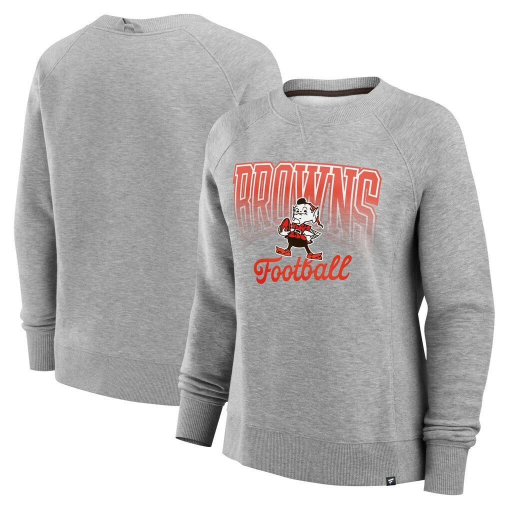 Fanatics Cleveland Browns Women's Hit Hard Fleece Pullover Sweatshirt Heather Gray