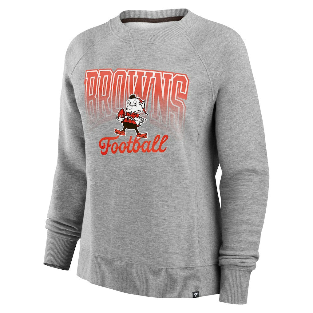 Fanatics Cleveland Browns Women's Hit Hard Fleece Pullover Sweatshirt Heather Gray