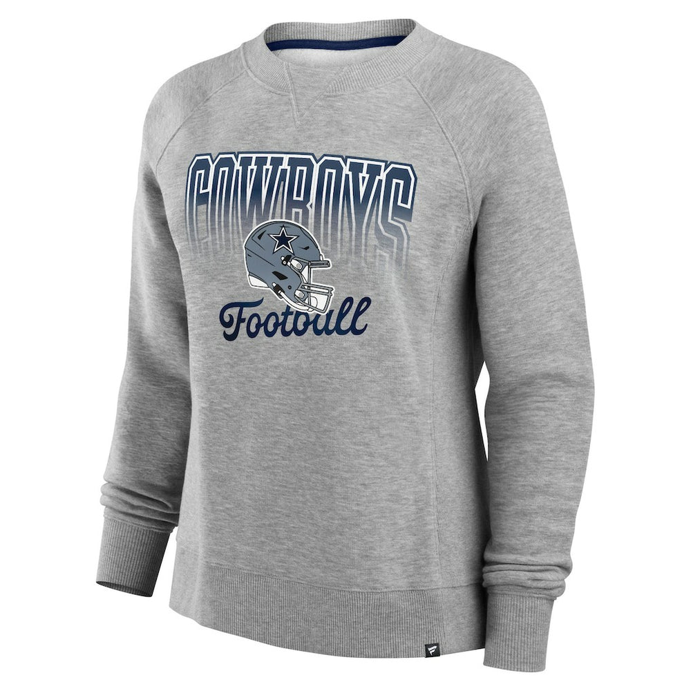 Fanatics Dallas Cowboys Women's Hit Hard Fleece Pullover Sweatshirt Heather Gray