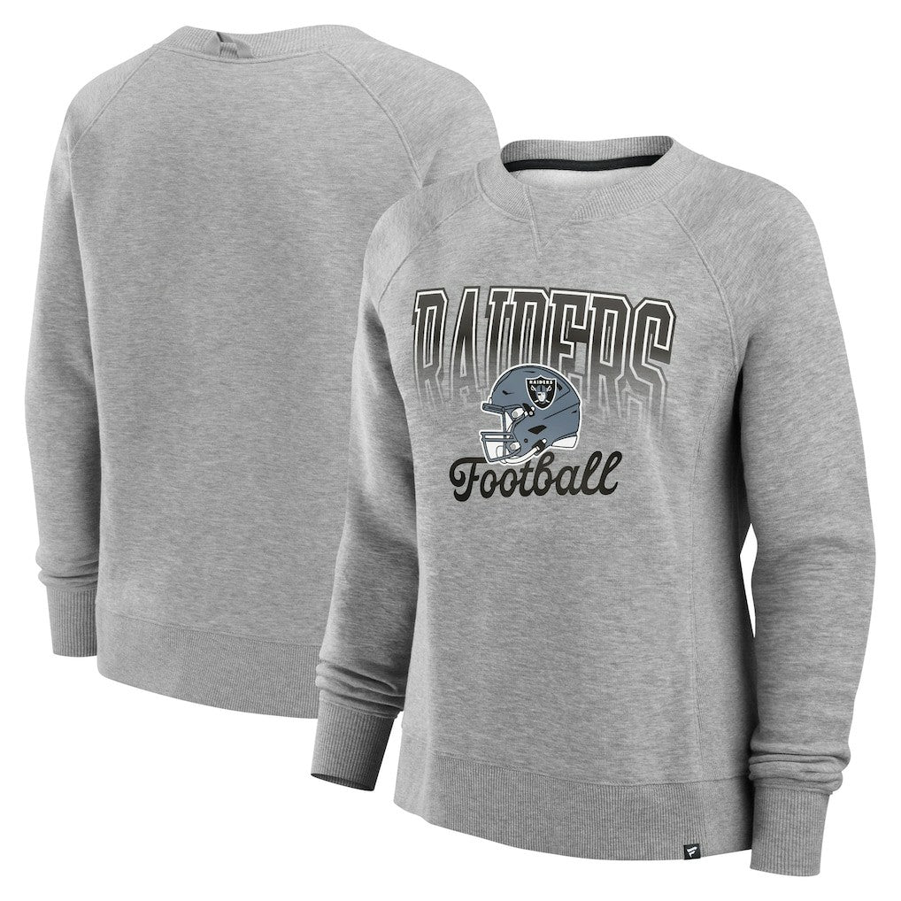 Fanatics Las Vegas Raiders Women's Hit Hard Fleece Pullover Sweatshirt Heather Gray