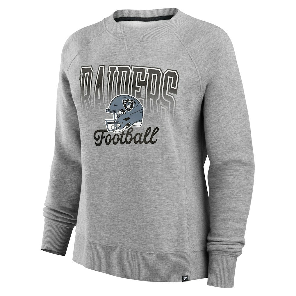 Fanatics Las Vegas Raiders Women's Hit Hard Fleece Pullover Sweatshirt Heather Gray