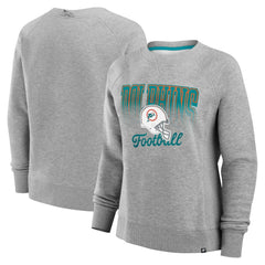 Fanatics Miami Dolphins Women's Hit Hard Fleece Pullover Sweatshirt Heather Gray