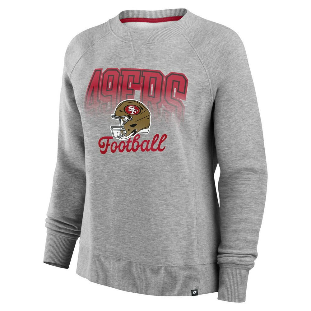 Fanatics San Francisco 49ers Women's Hit Hard Fleece Pullover Sweatshirt Heather Gray