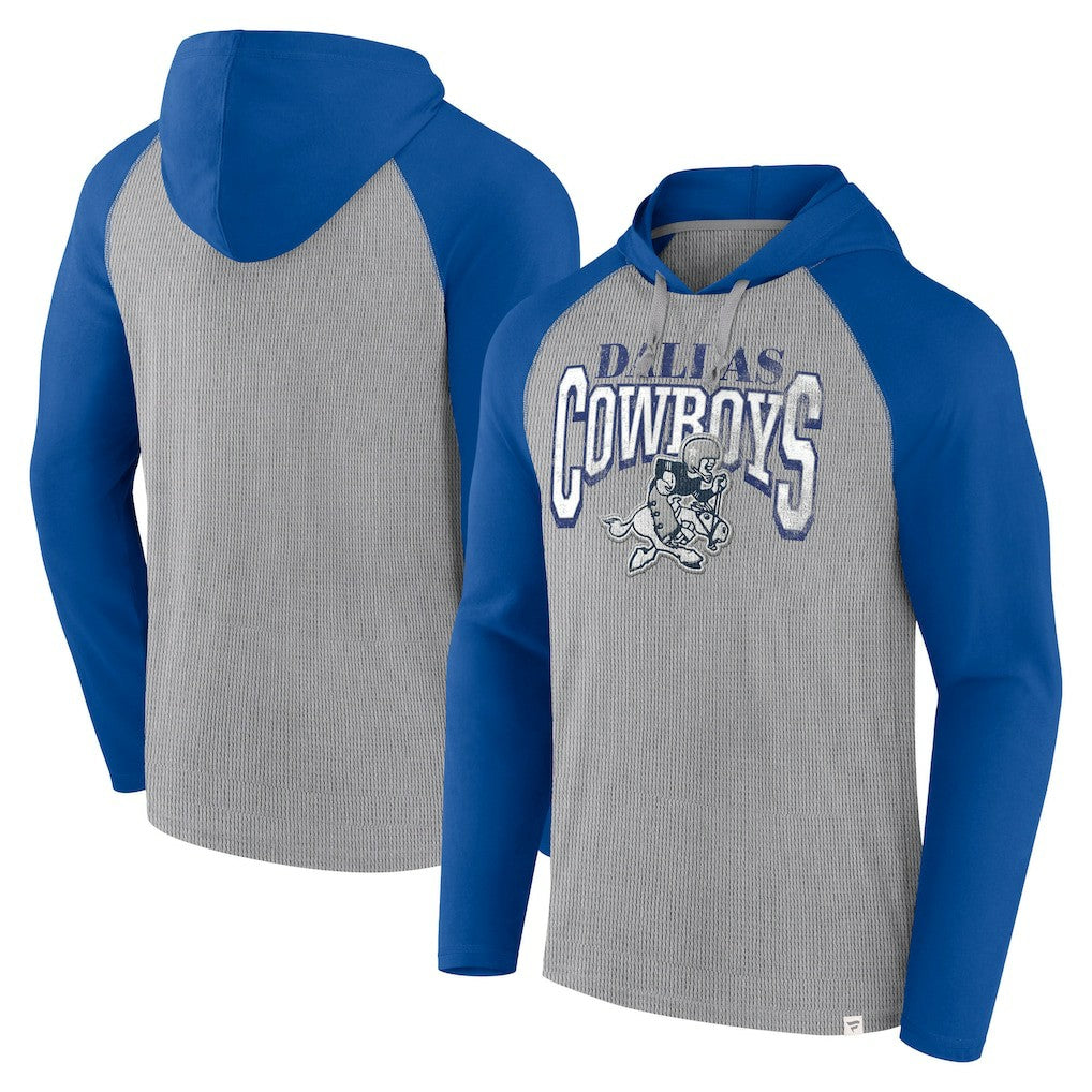 Fanatics Dallas Cowboys Under Center Long Sleeve Hoodie T-Shirt Silver/Navy